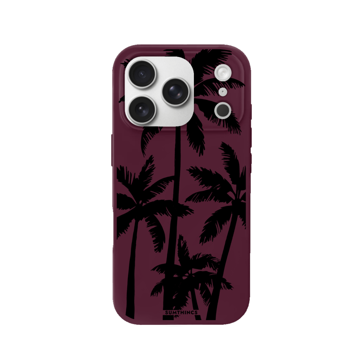 iPhone 17 Pro Palm Trees Premium Telefon Kılıf Bordo - SUMTHINCS