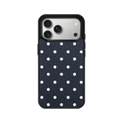 iPhone 17 Pro Polka Dot Leather Deri Telefon Kılıfı Pasifik Mavi - SUMTHINCS