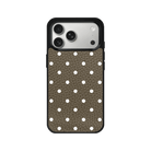 iPhone 17 Pro Polka Dot Leather Deri Telefon Kılıfı Haki - SUMTHINCS