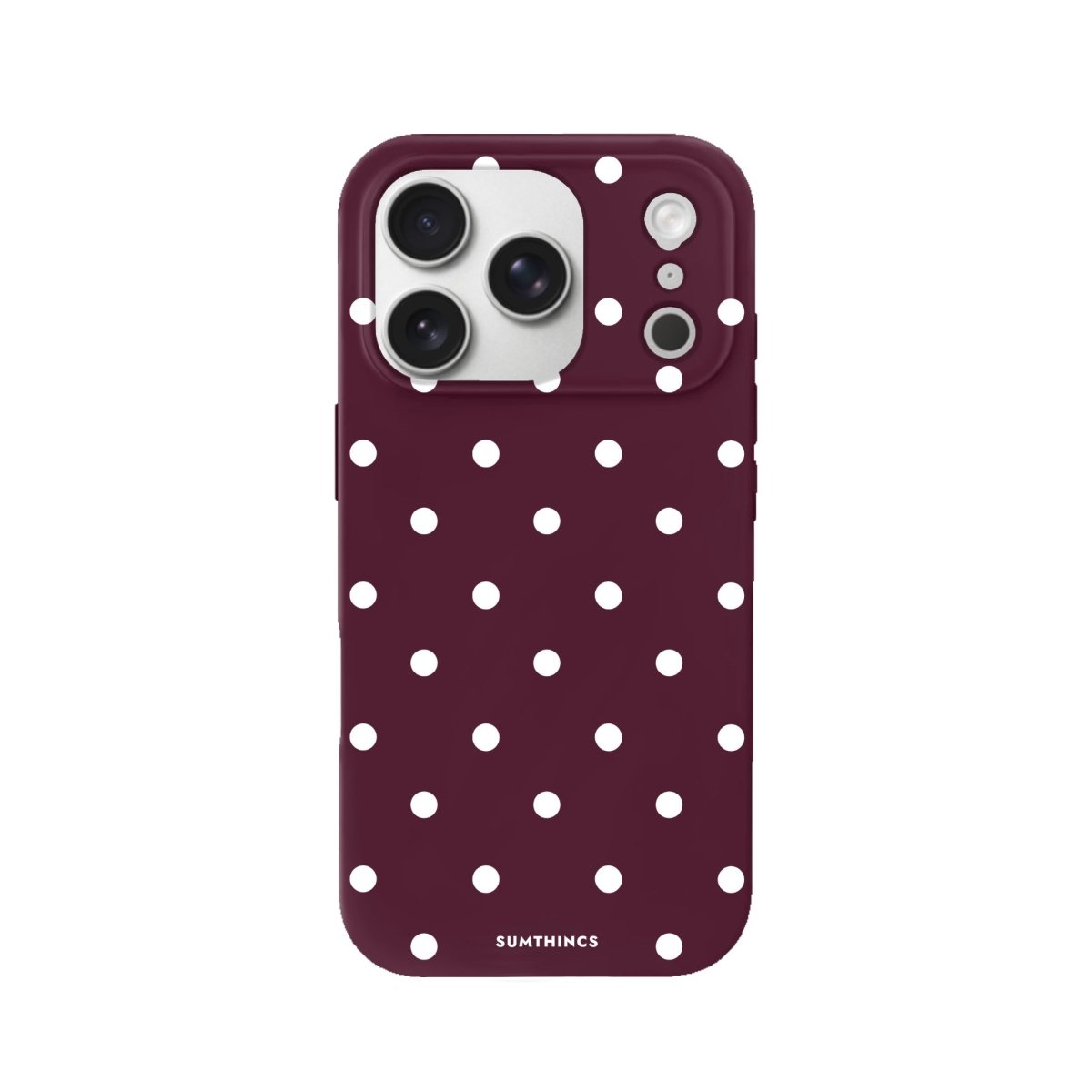 iPhone 17 Pro Polka Dot Premium Telefon Kılıfı Bordo - SUMTHINCS