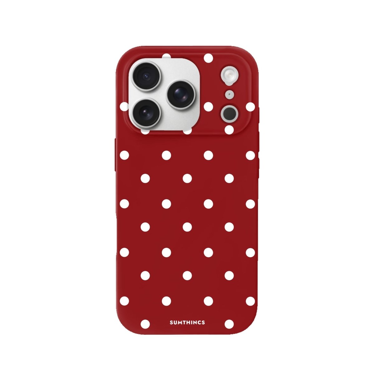 iPhone 17 Pro Polka Dot Premium Telefon Kılıfı Kırmızı - SUMTHINCS