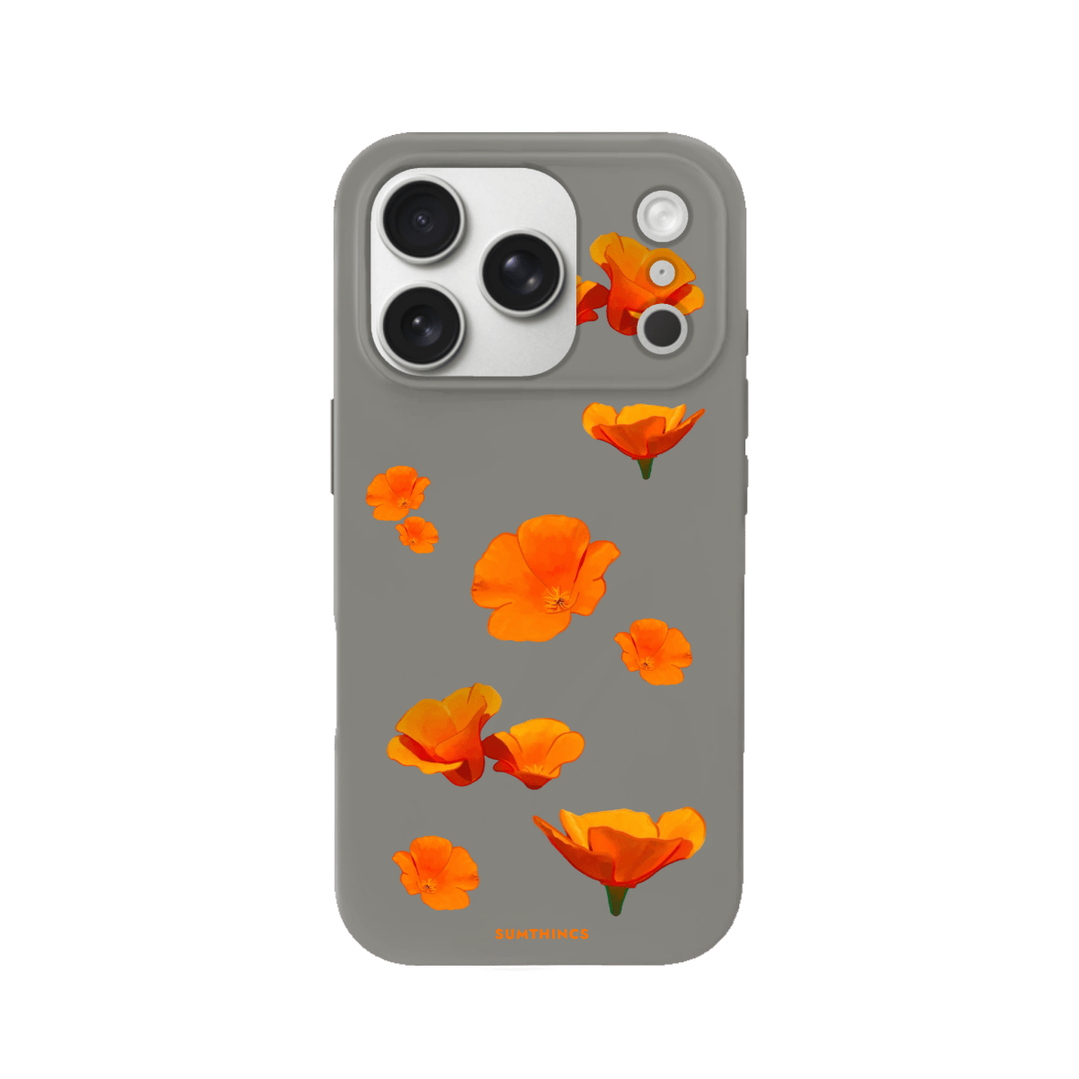 iPhone 17 Pro Poppies Premium Telefon Kılıfı Gri - SUMTHINCS