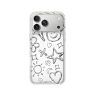 iPhone 17 Pro Silver Doodles Clear Magsafe Şeffaf Telefon Kılıfı - SUMTHINCS
