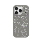 iPhone 17 Pro Silver Doodles Premium Telefon Kılıfı Gri - SUMTHINCS