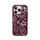 iPhone 17 Pro Silver Doodles Premium Telefon Kılıfı Bordo - SUMTHINCS
