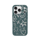 iPhone 17 Pro Silver Doodles Premium Telefon Kılıfı Kaktüs Yeşili - SUMTHINCS