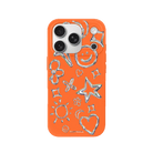 iPhone 17 Pro Silver Doodles Premium Telefon Kılıfı Turuncu - SUMTHINCS