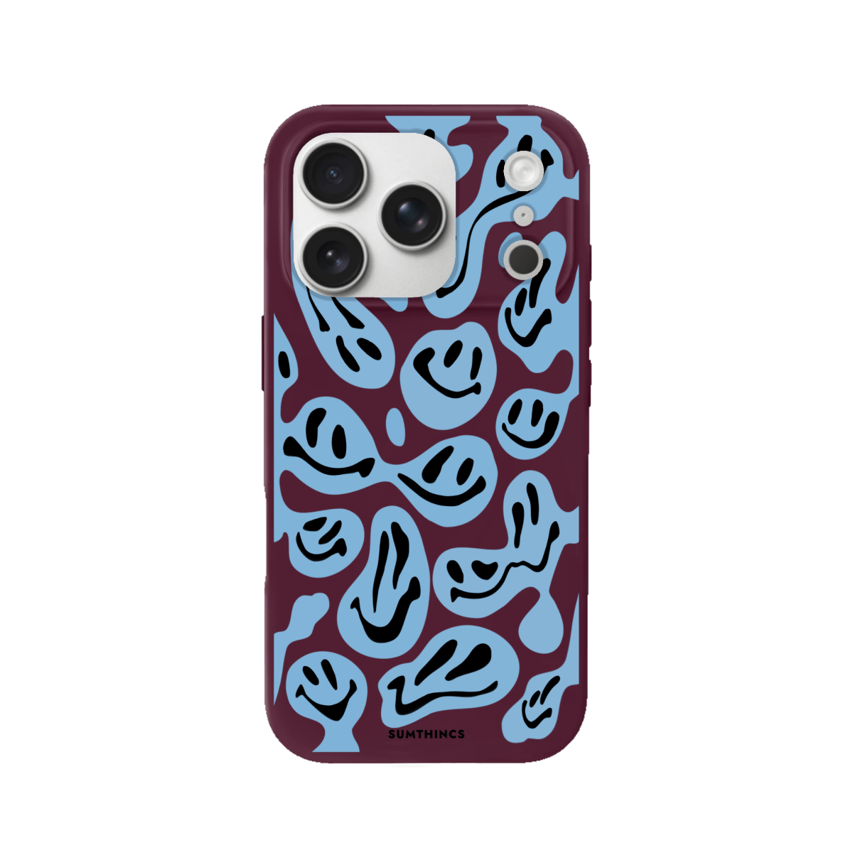 iPhone 17 Pro Smiley Premium Telefon Kılıfı Bordo - SUMTHINCS