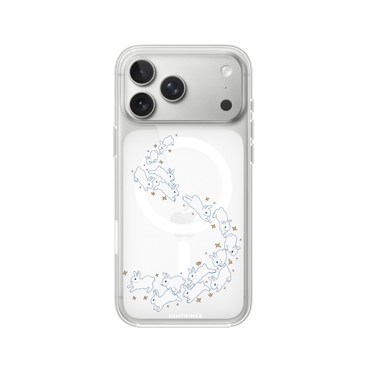 iPhone 17 Pro Starry Bunnies Clear Magsafe Şeffaf Telefon Kılıfı - SUMTHINCS