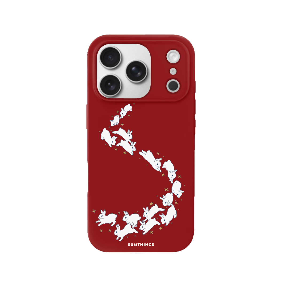 iPhone 17 Pro Starry Bunnies Premium Telefon Kılıfı Kırmızı - SUMTHINCS