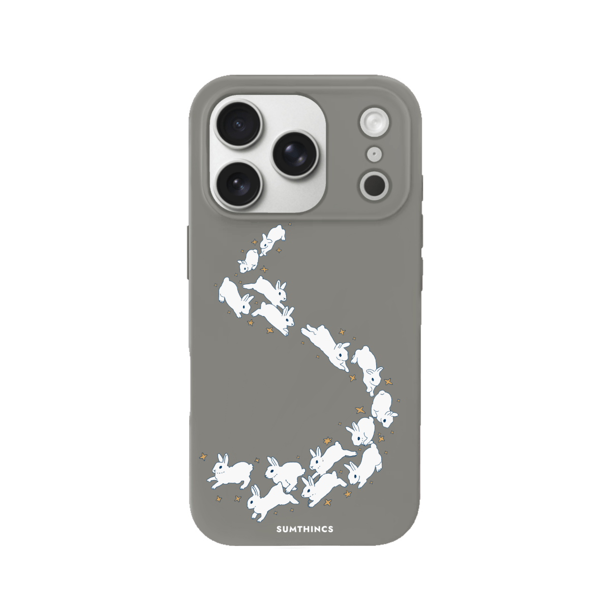 iPhone 17 Pro Starry Bunnies Premium Telefon Kılıfı Gri - SUMTHINCS