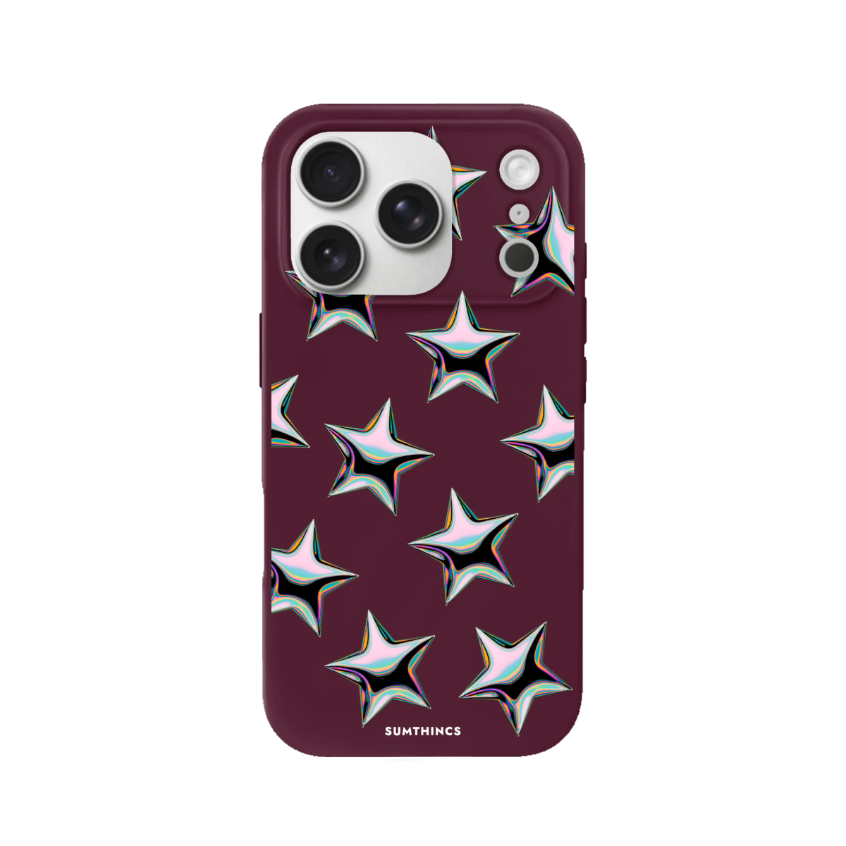 iPhone 17 Pro Stars Premium Telefon Kılıfı Bordo - SUMTHINCS