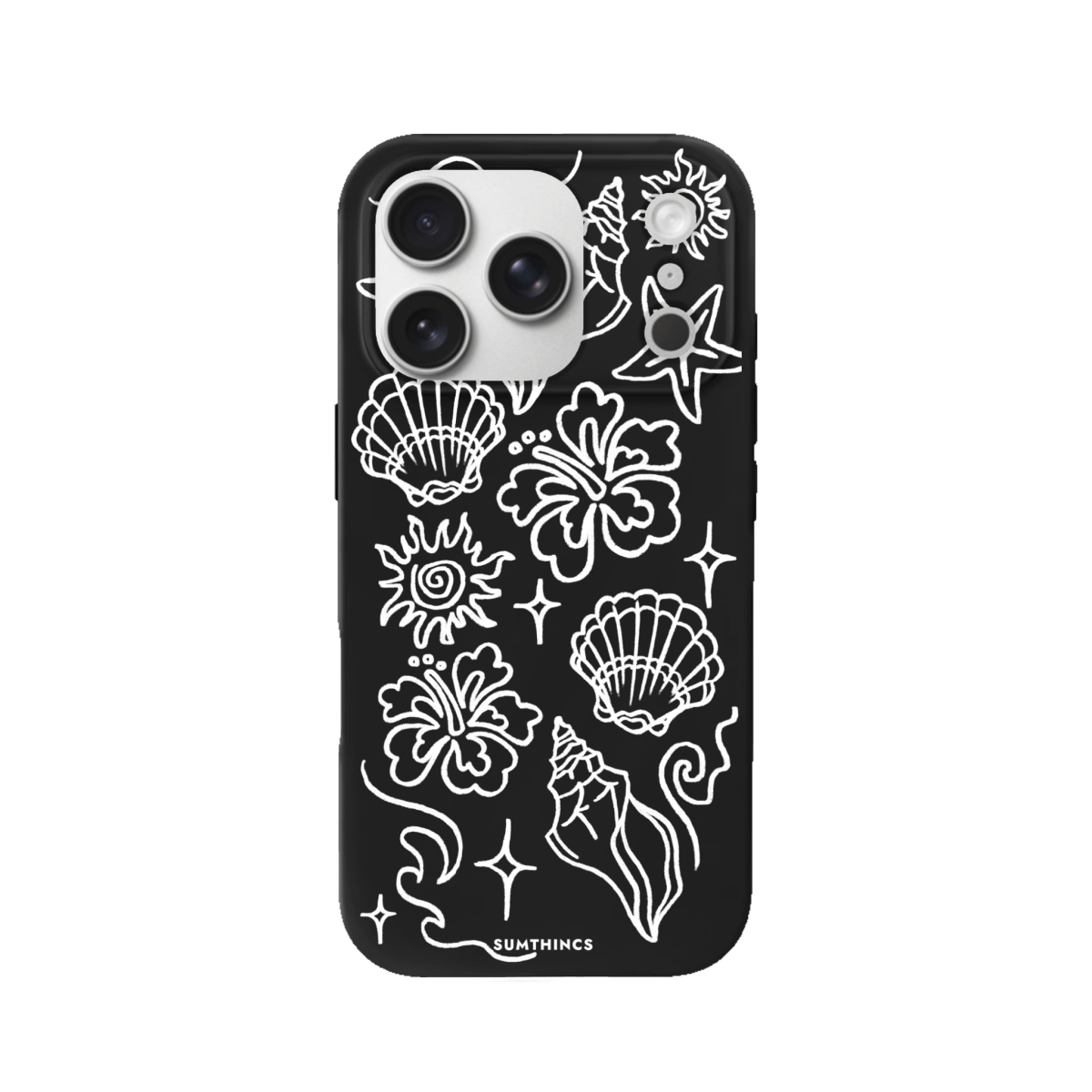 iPhone 17 Pro Summer Sketch Premium Telefon Kılıfı Siyah - SUMTHINCS