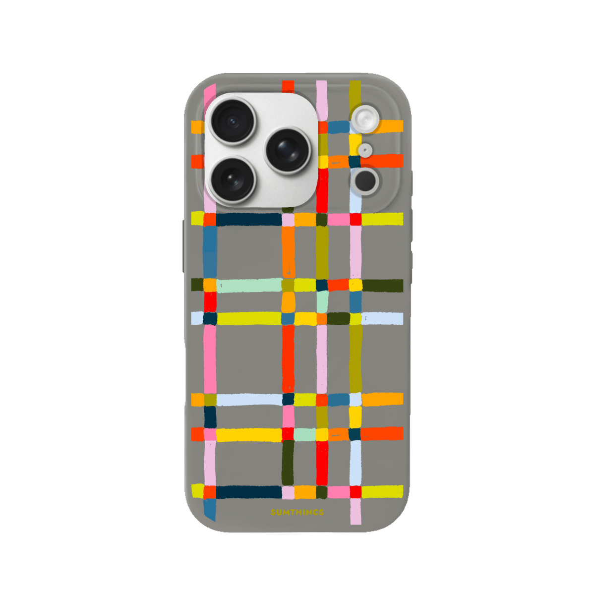 iPhone 17 Pro Sunny Stripes Premium Telefon Kılıfı Gri - SUMTHINCS