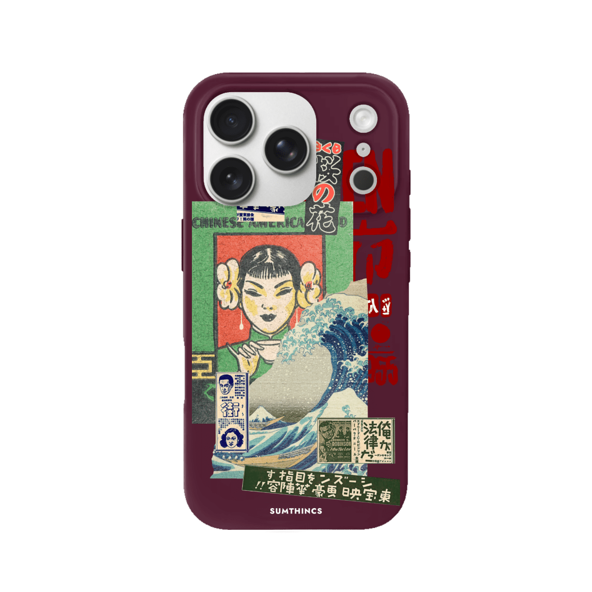 iPhone 17 Pro Vintage Poster Premium Telefon Kılıfı Bordo - SUMTHINCS