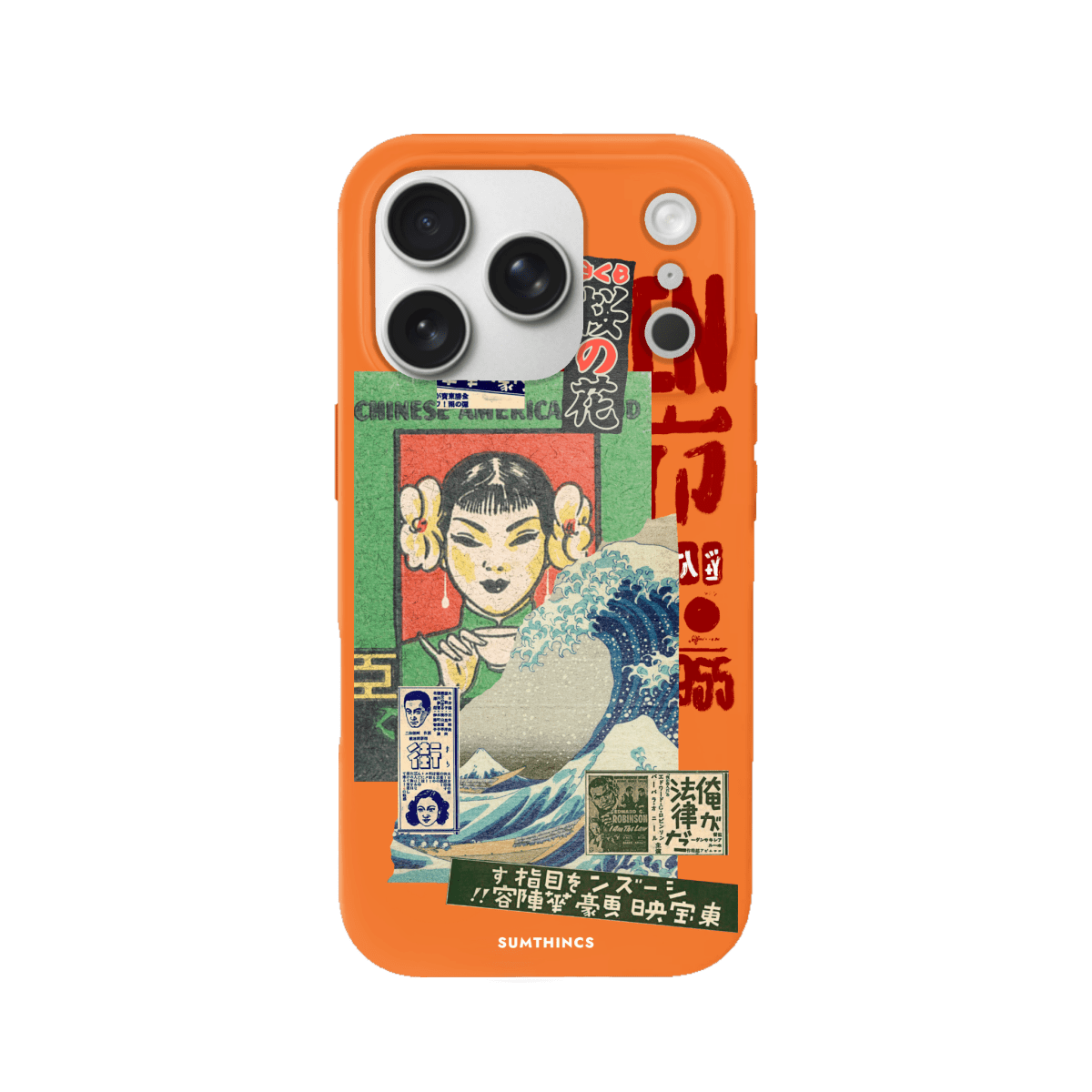 iPhone 17 Pro Vintage Poster Premium Telefon Kılıfı Turuncu - SUMTHINCS