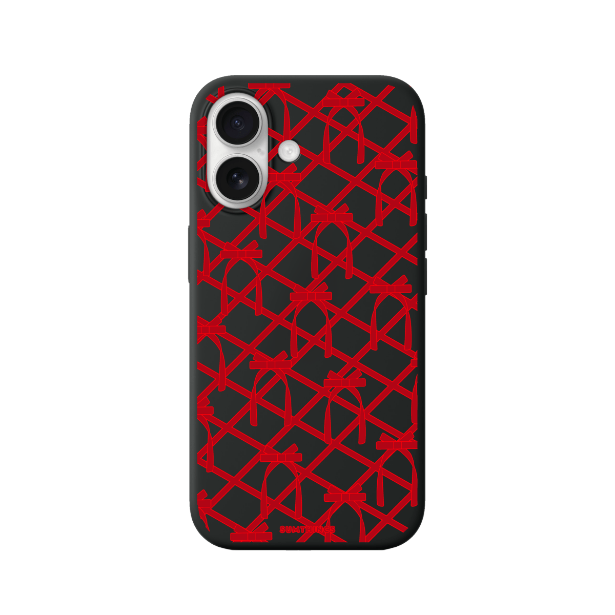 iPhone 17 Ribbon Grid Premium Telefon Kılıfı Siyah - SUMTHINCS