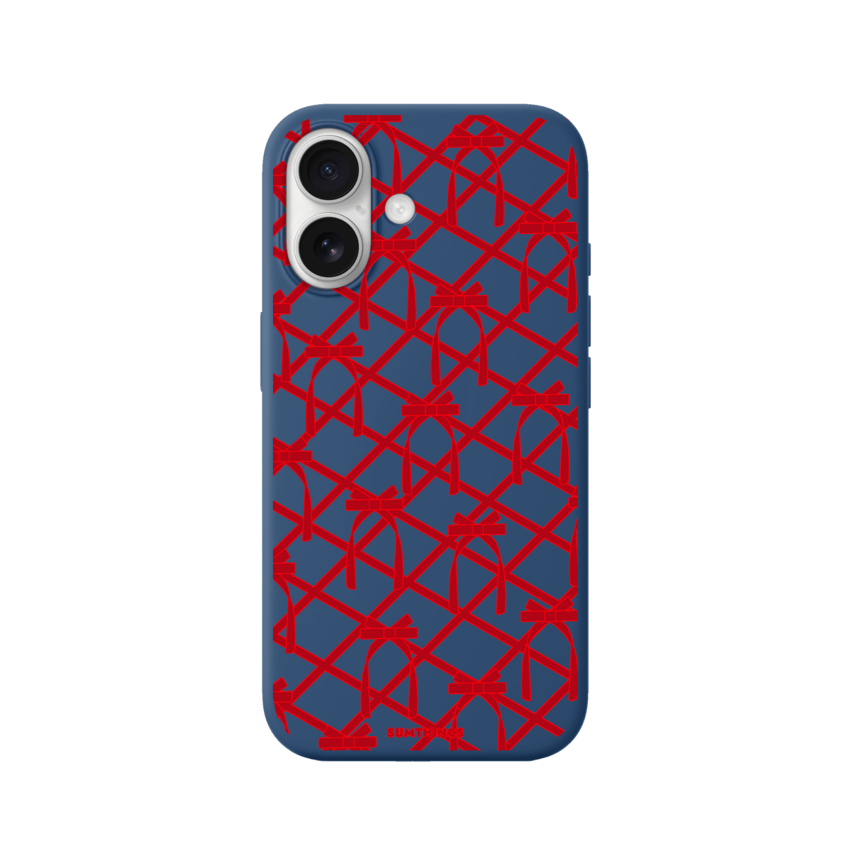 iPhone 17 Ribbon Grid Premium Telefon Kılıfı Pasifik Mavi - SUMTHINCS