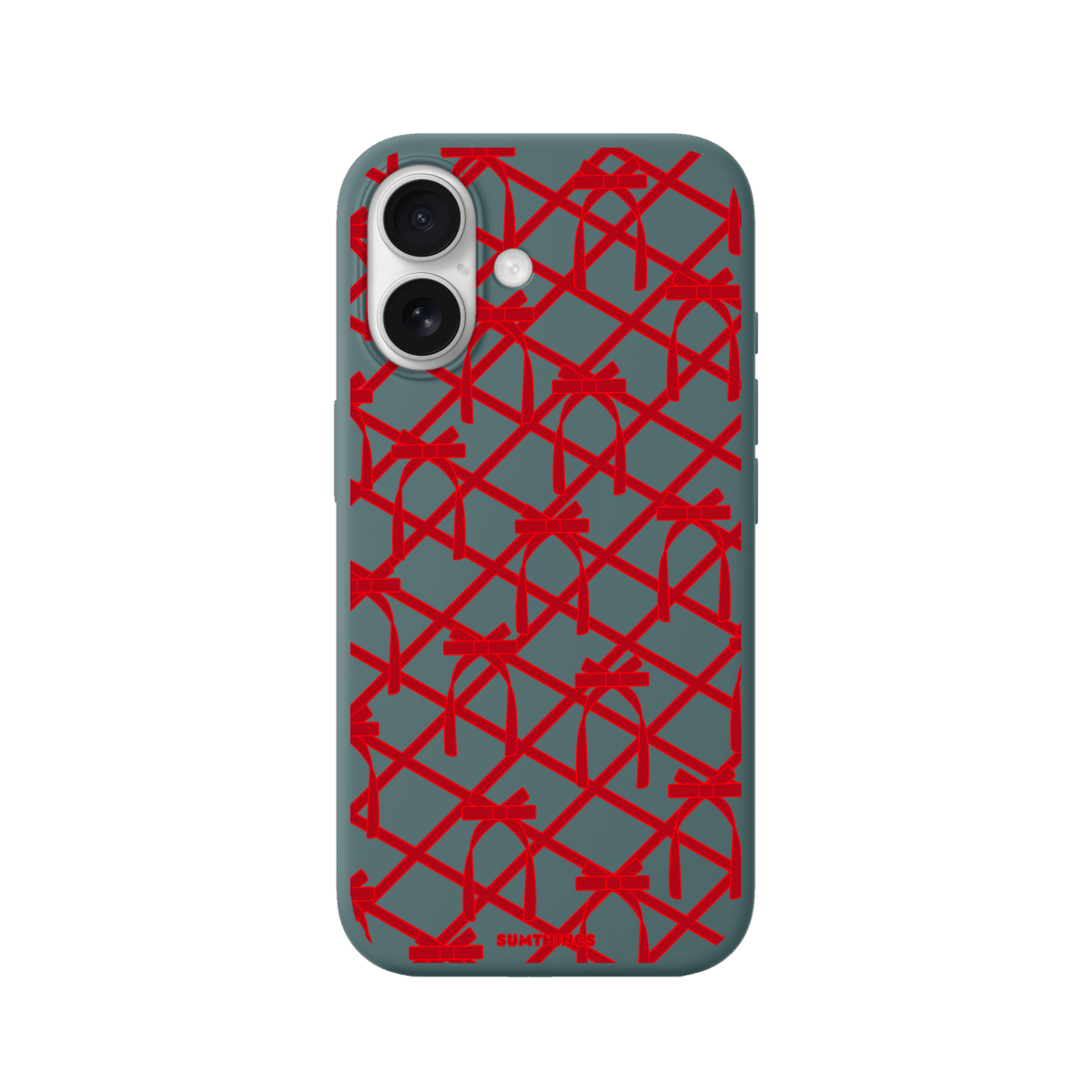 iPhone 17 Ribbon Grid Premium Telefon Kılıfı Kaktüs Yeşili - SUMTHINCS