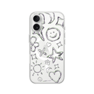 iPhone 17 Silver Doodles Clear Magsafe Şeffaf Telefon Kılıfı - SUMTHINCS