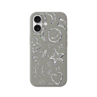 iPhone 17 Silver Doodles Premium Telefon Kılıfı Gri - SUMTHINCS