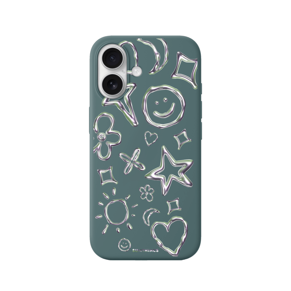 iPhone 17 Silver Doodles Premium Telefon Kılıfı Kaktüs Yeşili - SUMTHINCS