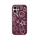 iPhone 17 Silver Doodles Premium Telefon Kılıfı Bordo - SUMTHINCS