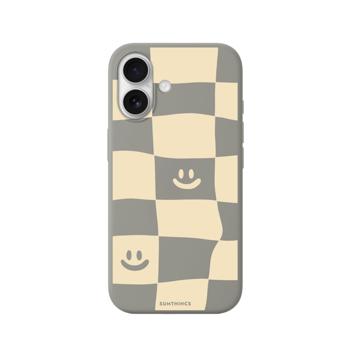 iPhone 17 Smiling Check Premium Telefon Kılıfı Gri - SUMTHINCS