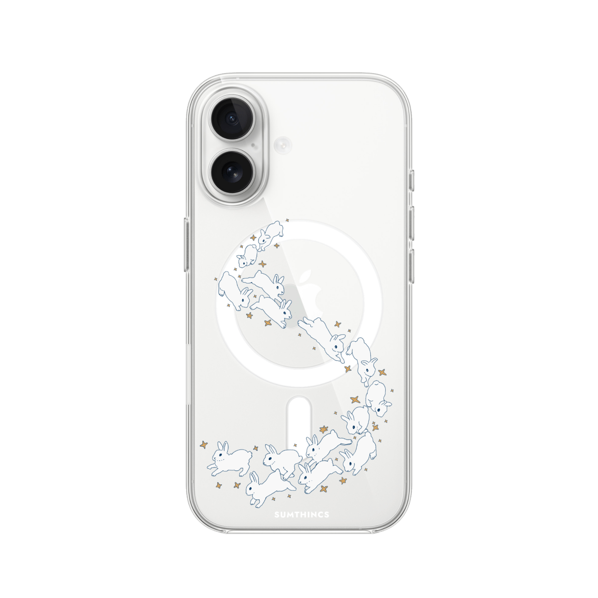 iPhone 17 Starry Bunnies Clear Magsafe Şeffaf Telefon Kılıfı - SUMTHINCS