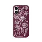 iPhone 17 Summer Sketch Premium Telefon Kılıfı Bordo - SUMTHINCS