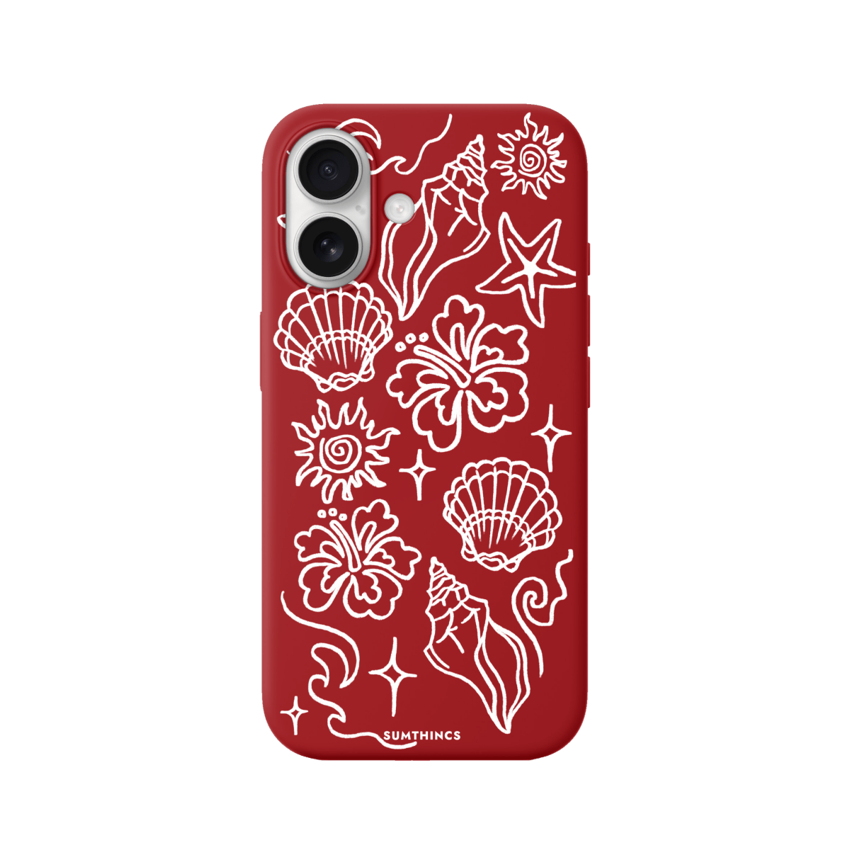 iPhone 17 Summer Sketch Premium Telefon Kılıfı Kırmızı - SUMTHINCS