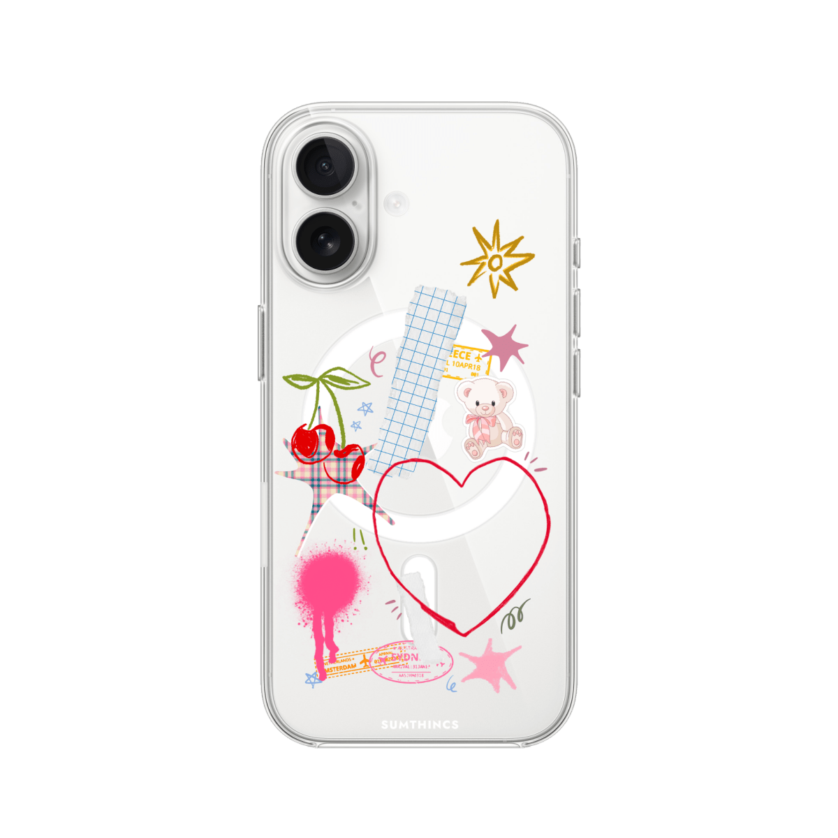 iPhone 17 Sweet Chaos Clear Magsafe Şeffaf Telefon Kılıfı - SUMTHINCS