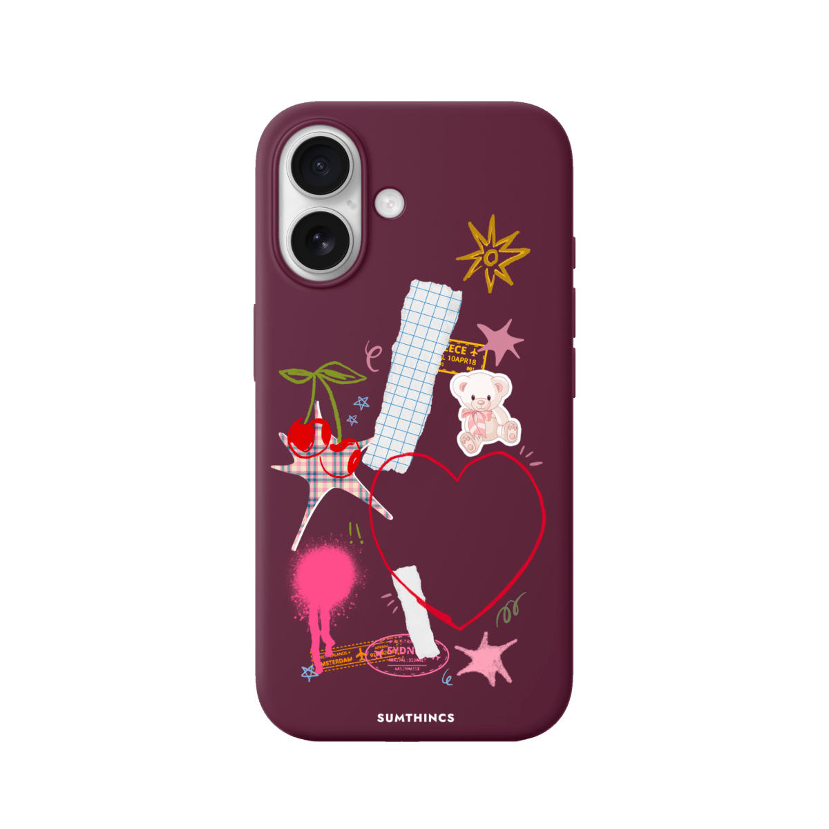 iPhone 17 Sweet Chaos Premium Telefon Kılıfı Bordo - SUMTHINCS