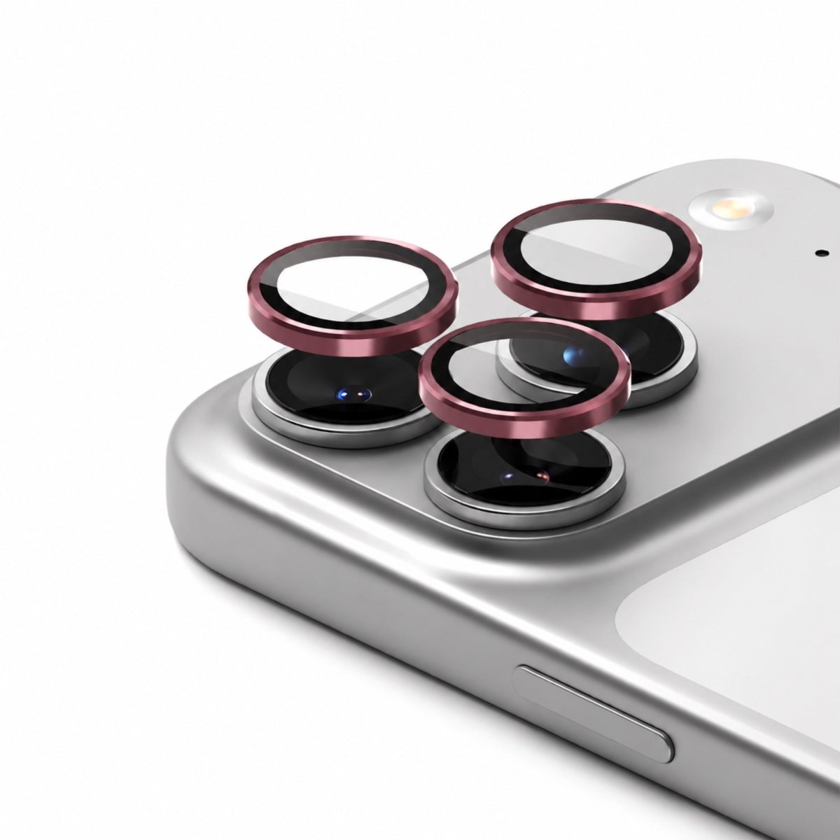 iPhone 18 Pro Max Kamera Lens Koruyucu – Metal Çerçeveli 3'lü Set Bordo - Sumthincs
