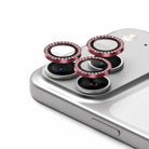 iPhone 18 Pro Max Taşlı Kamera Lens Koruyucu – 3'lü Set Bordo - Sumthincs