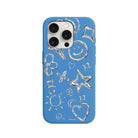 iPhone 7 Plus/8 Plus Silver Doodles Premium Telefon Kılıfı Mavi - SUMTHINCS