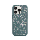 iPhone 7 Plus/8 Plus Silver Doodles Premium Telefon Kılıfı Kaktüs Yeşili - SUMTHINCS