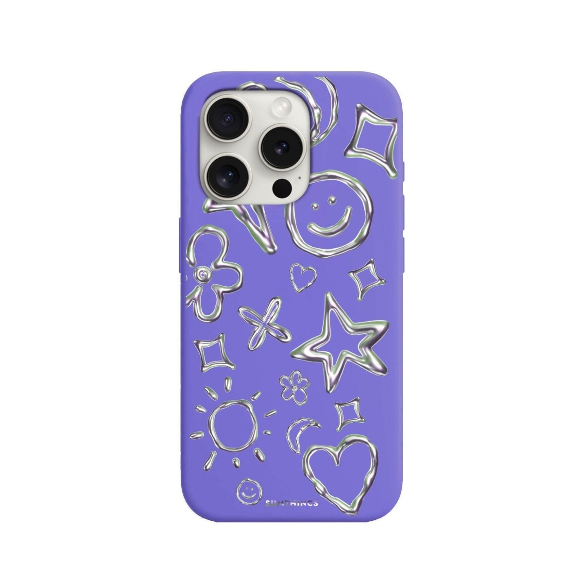 iPhone 7 Plus/8 Plus Silver Doodles Premium Telefon Kılıfı Lila - SUMTHINCS
