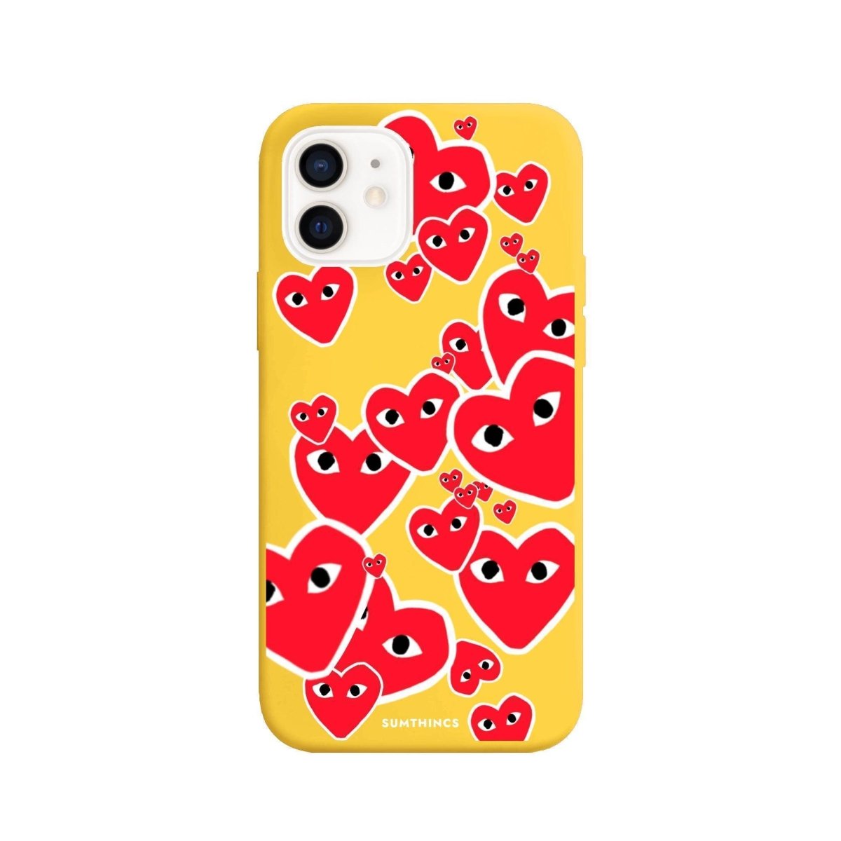 iPhone 7/8/SE 2020 Hearts Premium Telefon Kılıfı Sarı - SUMTHINCS