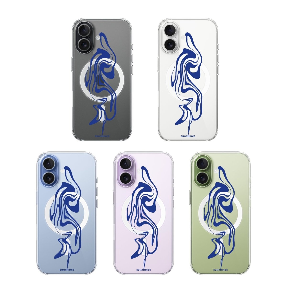 iPhone Abstract Ink Clear Magsafe Telefon Kılıfı - Sumthincs