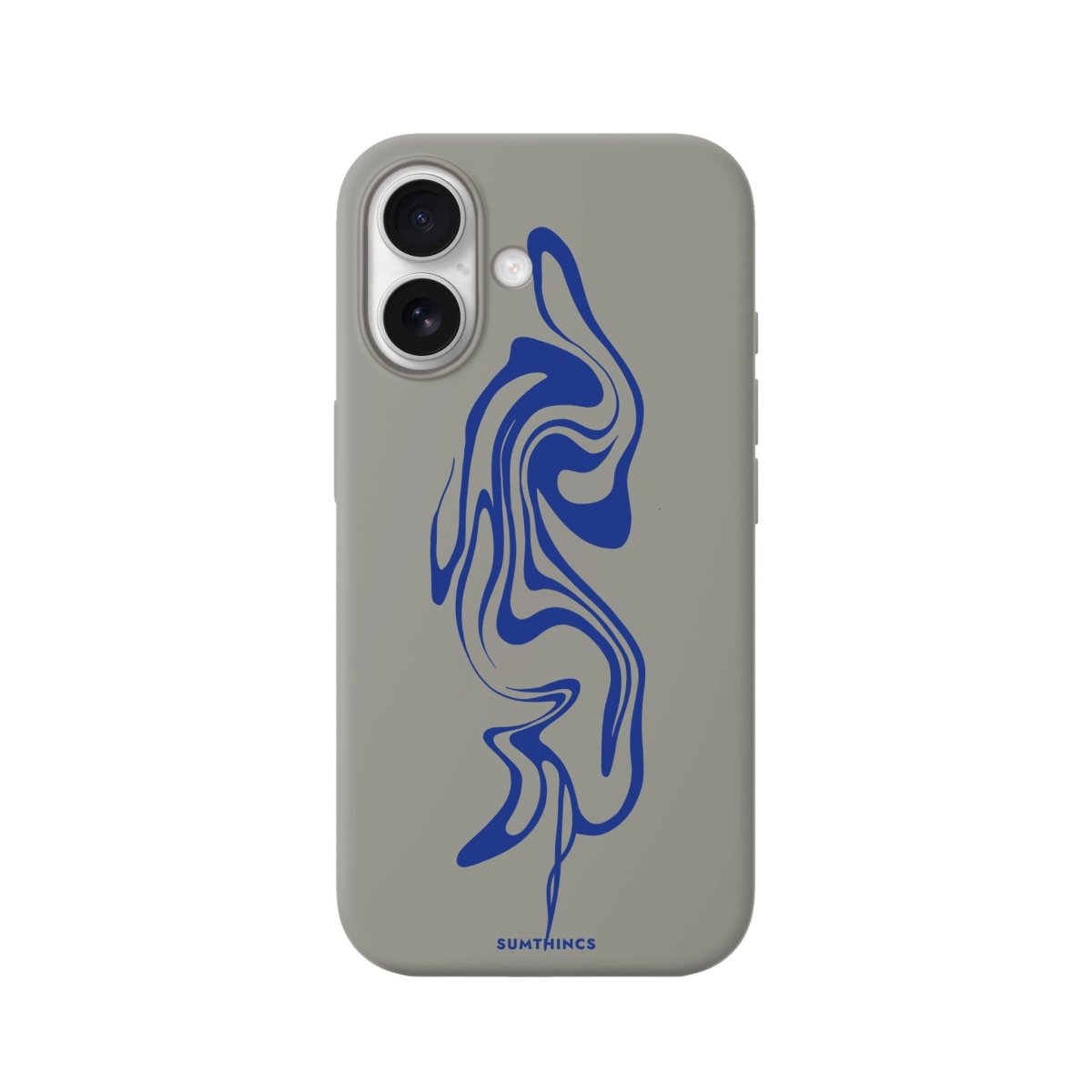 iPhone Abstract Ink Premium Telefon Kılıfı Gri - Sumthincs