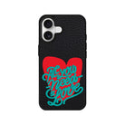 iPhone All You Need Is Love Leather Deri Telefon Kılıfı Siyah - Sumthincs