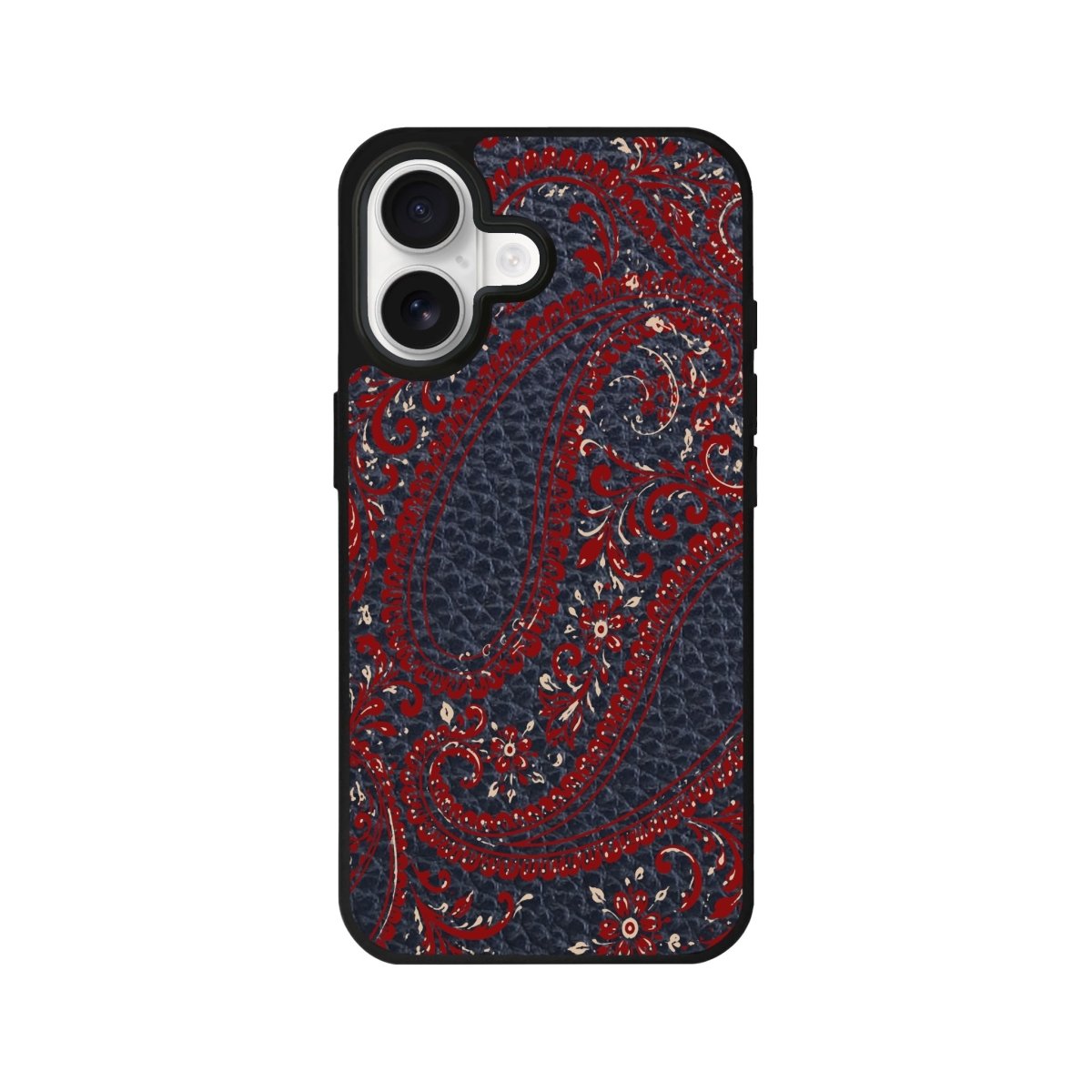 iPhone Arabesque Leather Deri Telefon Kılıfı Pasifik Mavi - Sumthincs