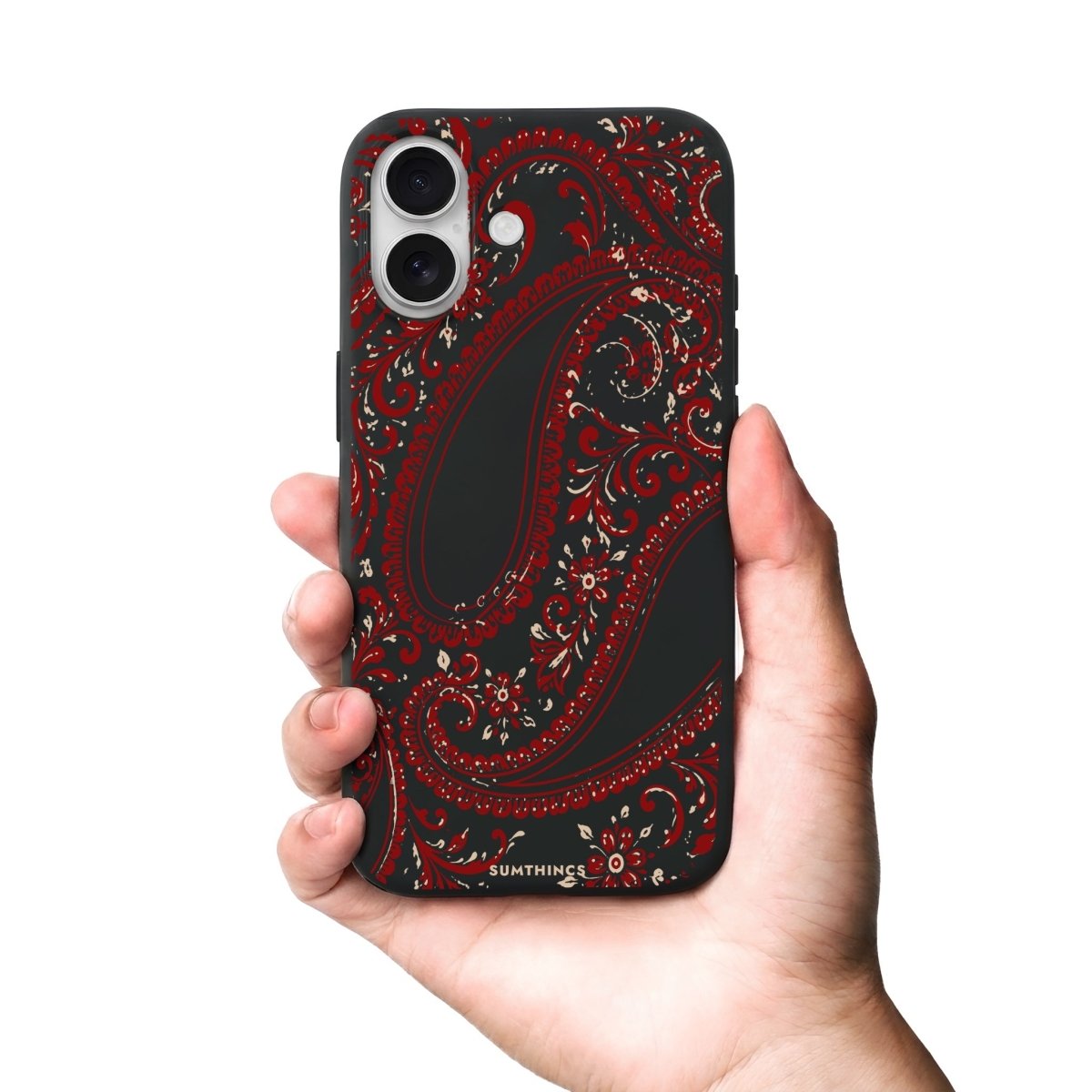 iPhone Arabesque Premium Telefon Kılıfı Bordo - Sumthincs