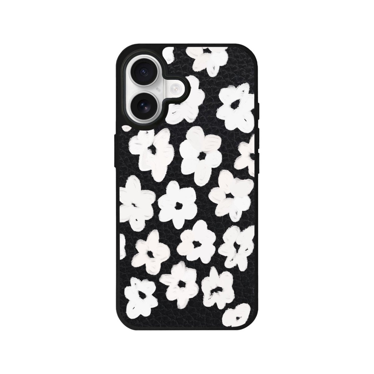 iPhone Blossoms Leather Deri Telefon Kılıfı Siyah - Sumthincs