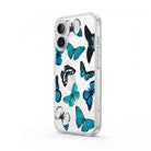 iPhone Blue Butterflies Clear Magsafe Telefon Kılıfı - Sumthincs