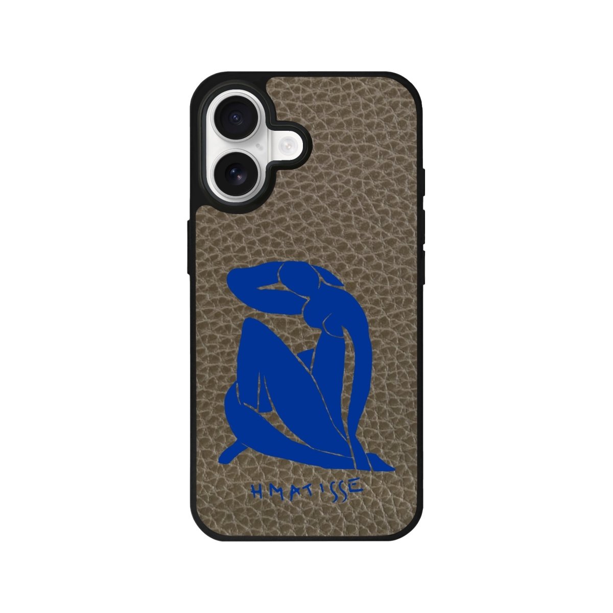 iPhone Blue Woman Leather Deri Telefon Kılıfı Haki - Sumthincs