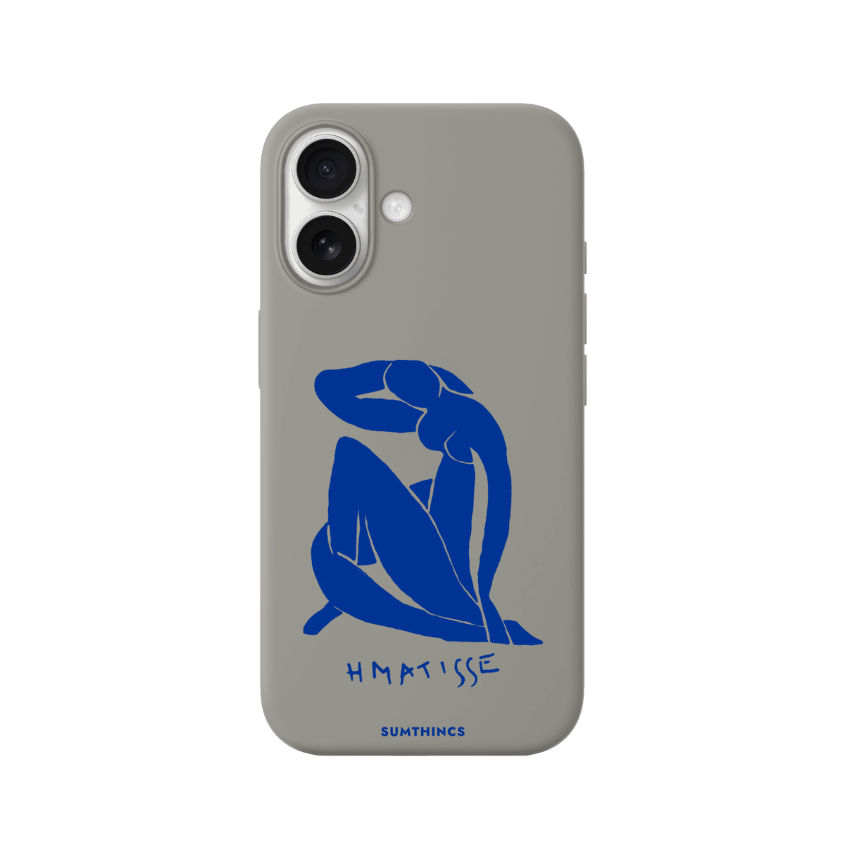 iPhone Blue Woman Premium Telefon Kılıfı Gri - Sumthincs