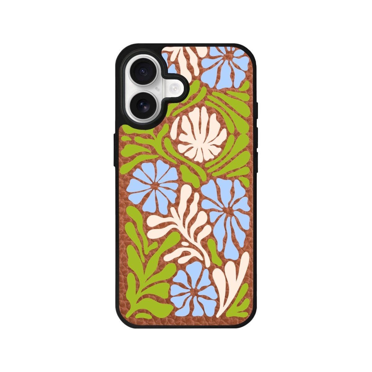 iPhone Botanica Leather Deri Telefon Kılıfı Kahverengi - Sumthincs
