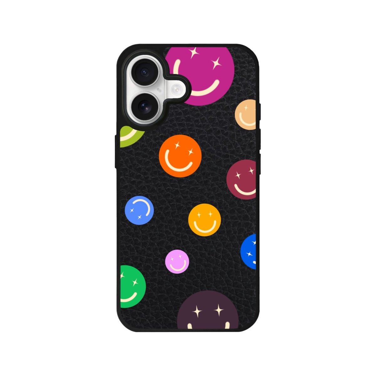 iPhone CheerUp Leather Deri Telefon Kılıfı Siyah - Sumthincs